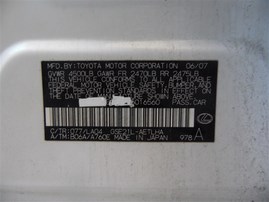 2007 Lexus IS350 White 3.5L AT #Z22763